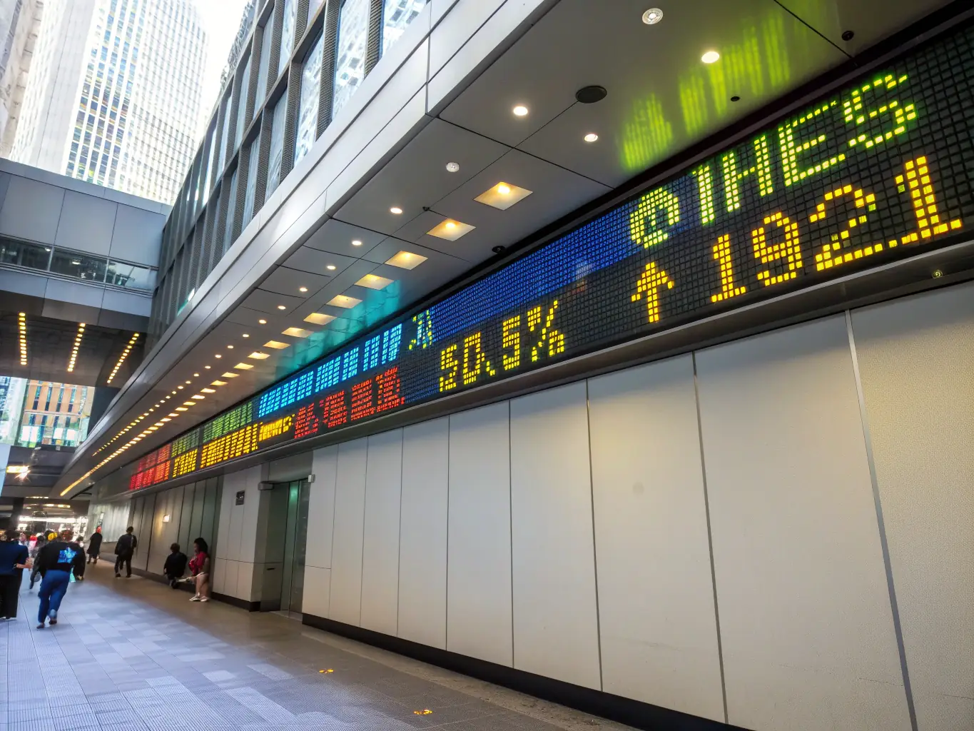 A collage of various stock market tickers and financial news headlines, representing the global economy and financial markets.